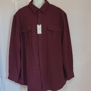 Elegant Maroon Button-Down Shirt for Men